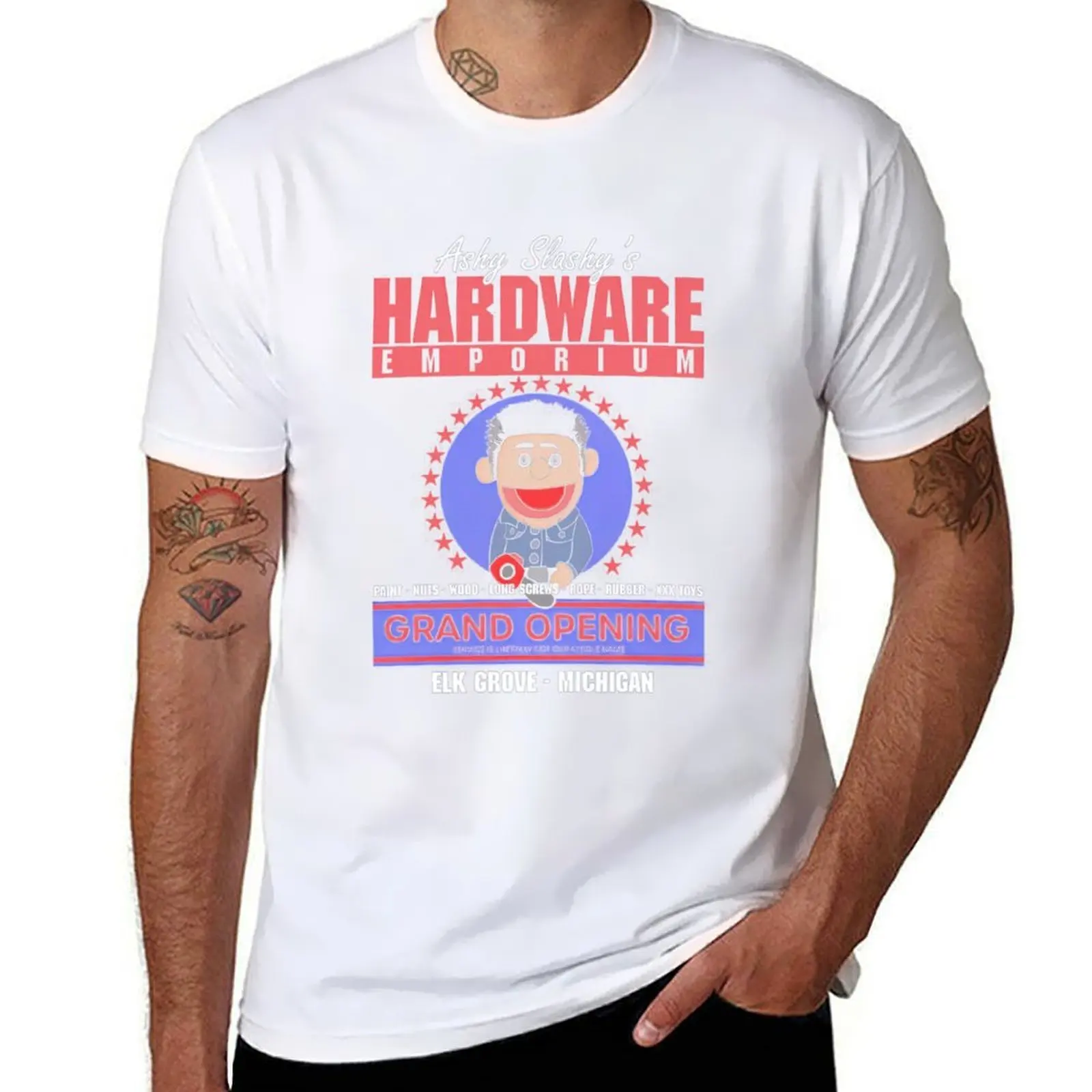 

Ashy Slashys Hardware Emporium T-Shirt cotton t shirt man cotton tshirt 100% T-Shirt