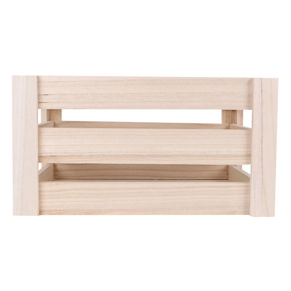 

Fine Workmanship Wooden Storage Crate Vintage Decorative Box Hollow Design for Home Office School Cosmetics
