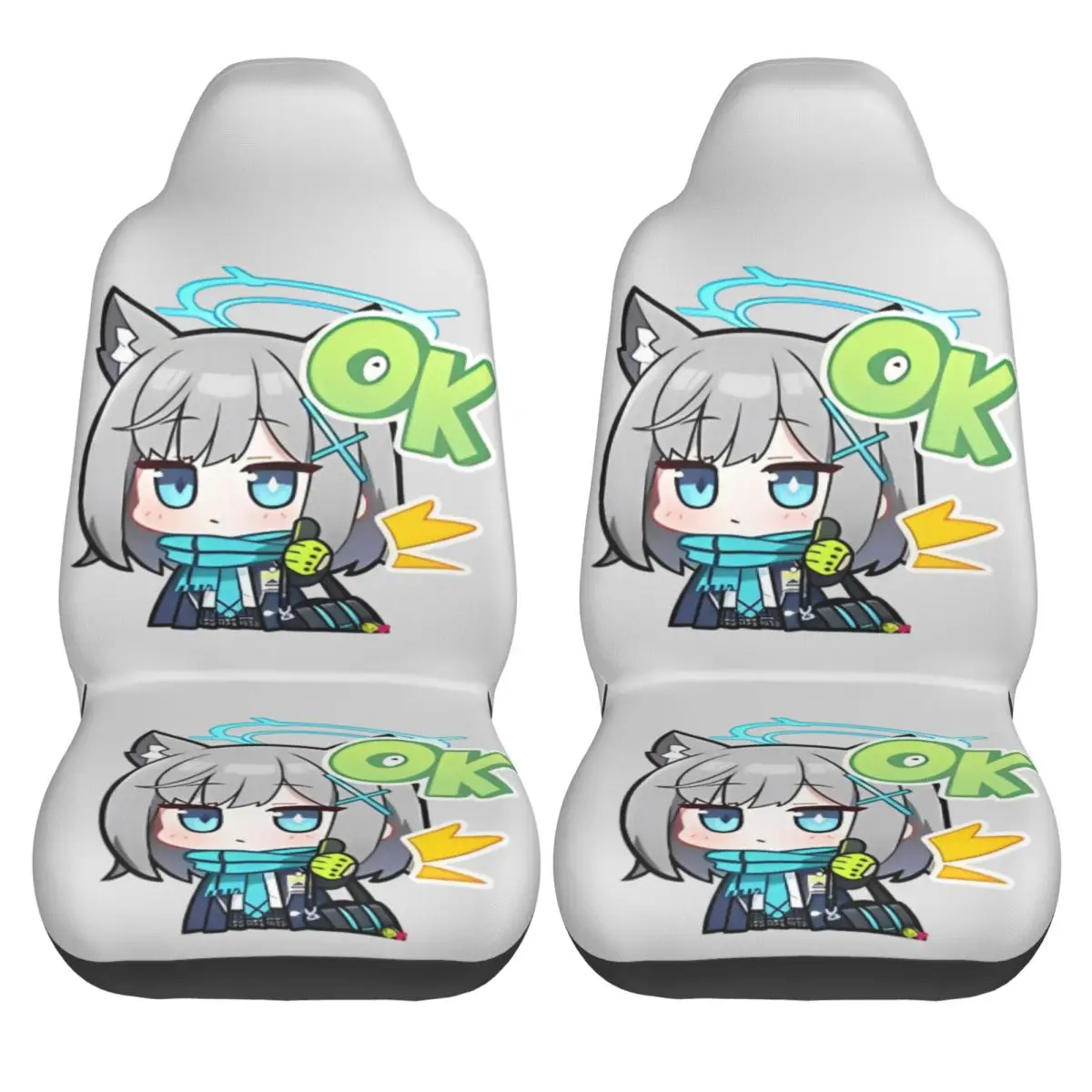 Chibi Shiroko Archives Universal Car Seat Cover Four Seasons For SUV Anime Car Seat Cushion Polyester Car Accessories