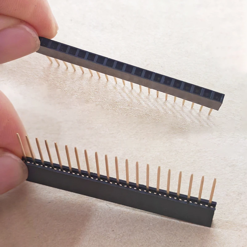 10 Stück 2,54 mm einreihige Buchsenleisten 1x2/3/4/5/6/8/10/15/20/40P 11 mm lange Stiftbuchsen für Leiterplatten und elektronische Projekte – Detail 2