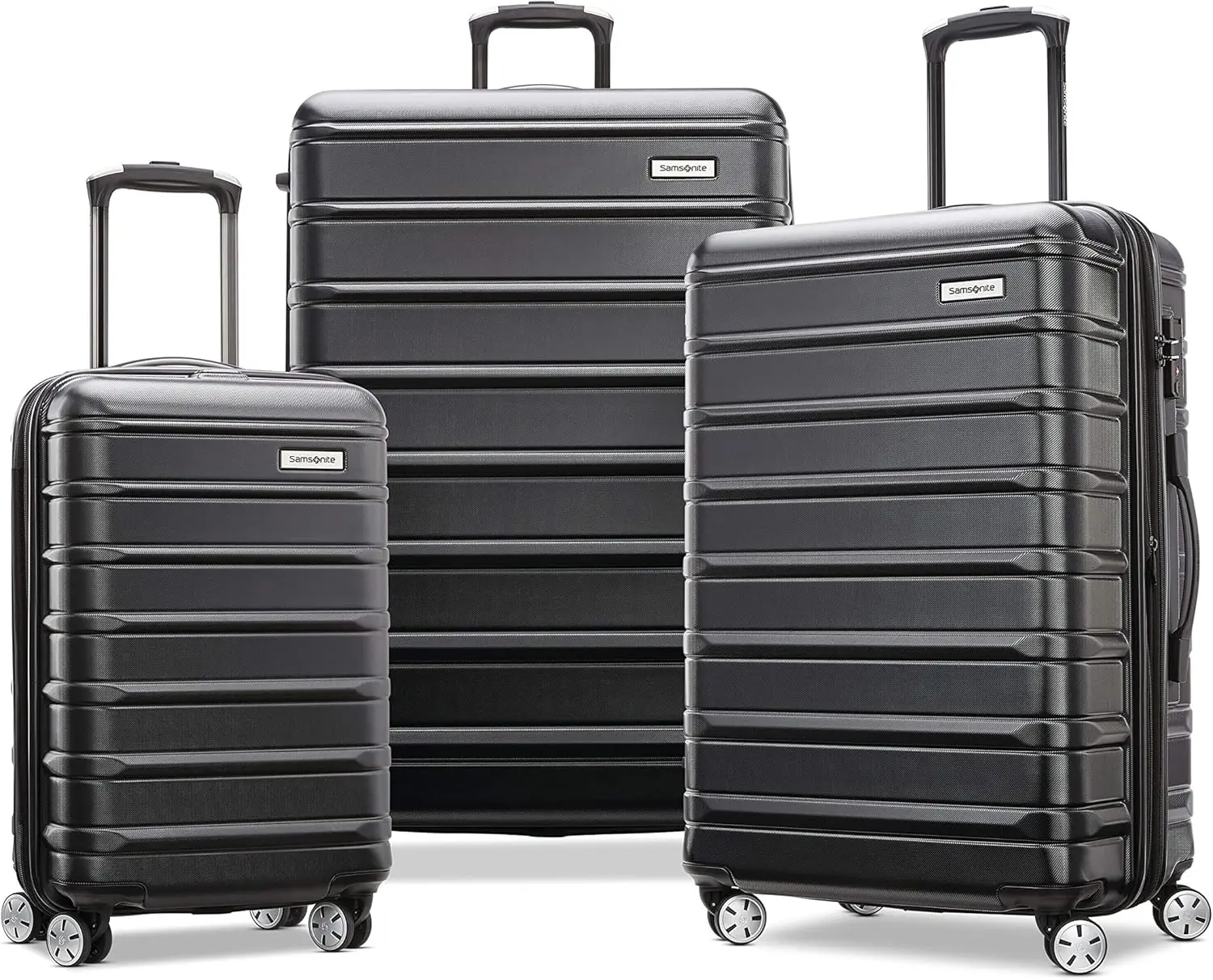 Omni 2 Hardside Expandable Luggage With Spinner Wheels, 3-Piece Set (19/24/28), Midnight Black