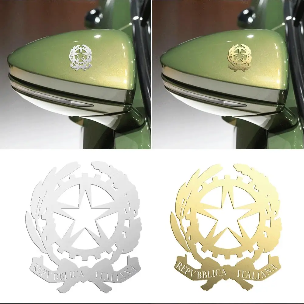 

Наклейки-эмблемы в виде пятиконечной звезды, итальянский значок, 3D-наклейка из никелированного металла для автомобиля, декоративные аксессуары для кузова, топливного бака, телефона