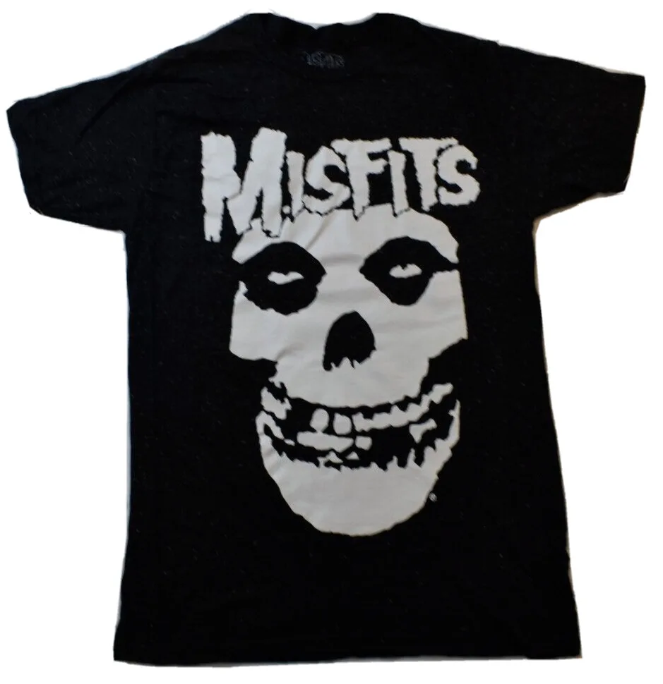 Misfits Mens Fiend Skull Speckled Black Heather T Shirt New Medium