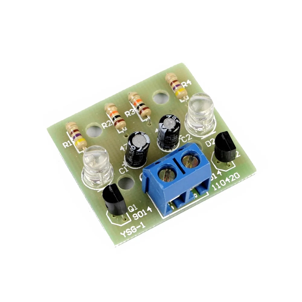 

DC 3-9V DIY Electronic Flashing Light Kit LED Blinking Flip Flop Suite Welding Circuit Board Practice Kit 5MM LED Flash Light