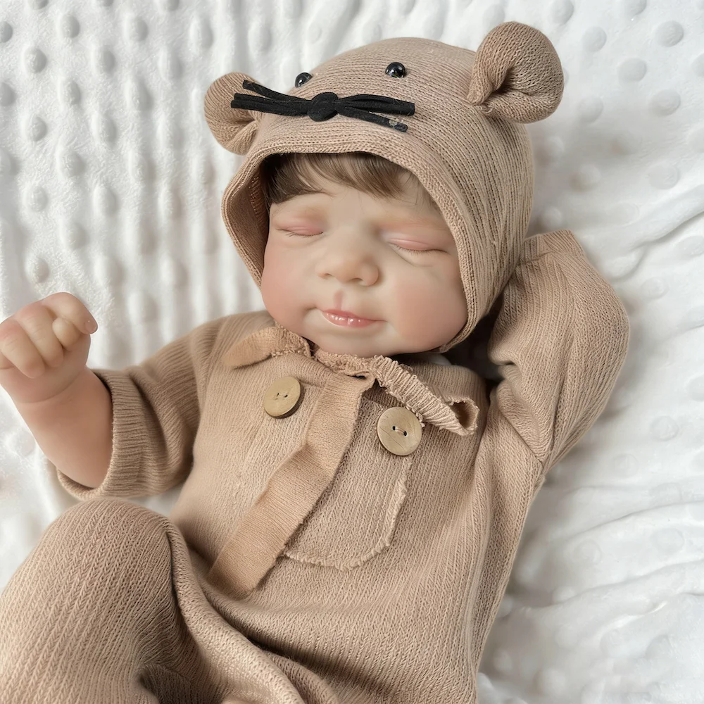 48 cm Realistic Reborn Baby Doll Toy for Girls Vinyl Limbs, Cloth Body Doll, lifelike Handmade Fashion Birthday Gift