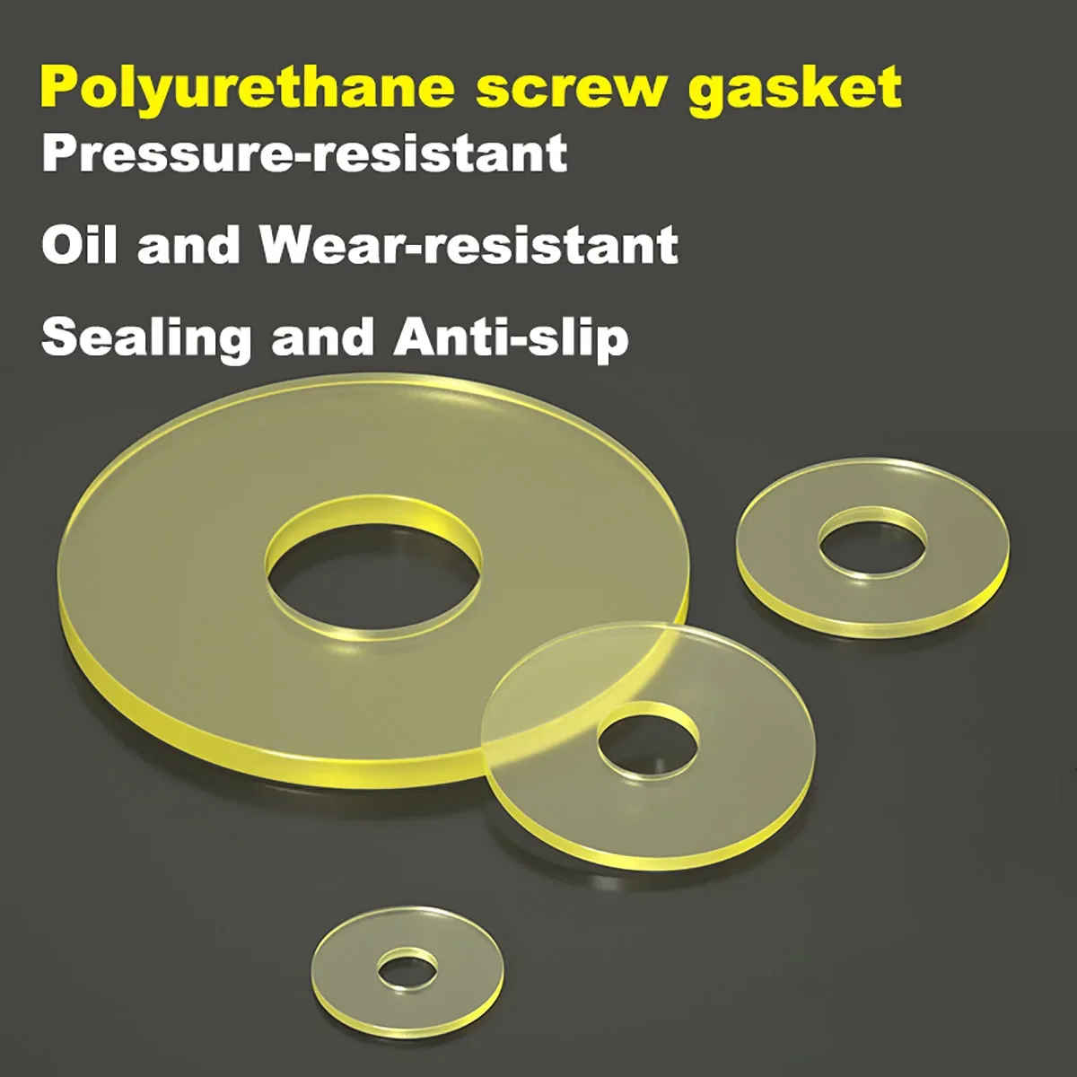 

10Pc PU Flat Sealing Gasket 13-36mm Polyurethane Flat Washer Spacer Sealing O Ring Flange Gaskets Cushion Pad Yellow Translucent