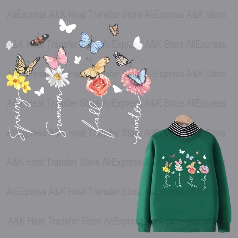 Lovely Letter Daisy Thermo-sticker Iron On Transfers For Clothes T-shirt DIY Parches Heat Transfer Vinyl Appliqued Washable