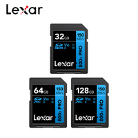 Original Lexar SD Card 800x Pro SDHC 32GB SDXC 64GB 128GB Read Max 150MB/s UHS-I Memory Card Storage Card Flash Card For Camera