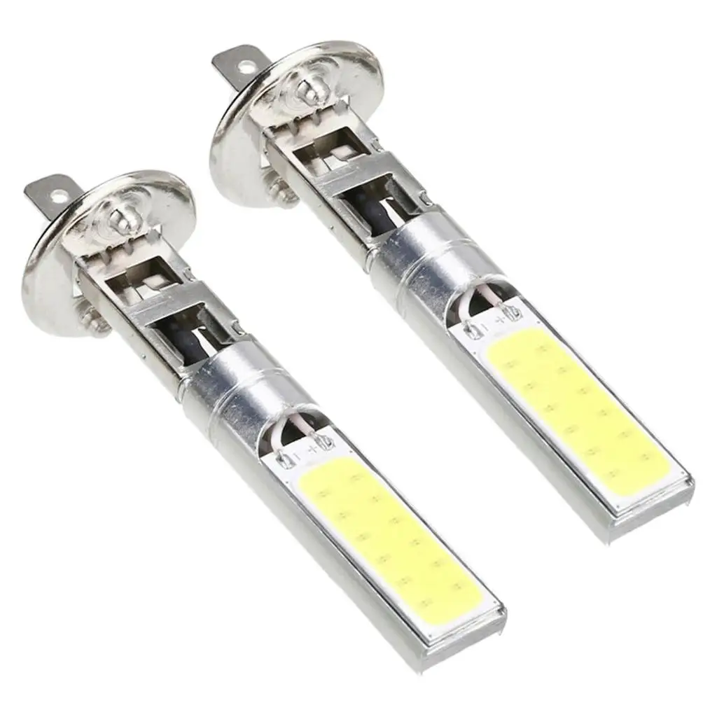

2шт H1 COB Белый 6000K COB LED 1000LM DRL Головной противотуманный свет Лампа