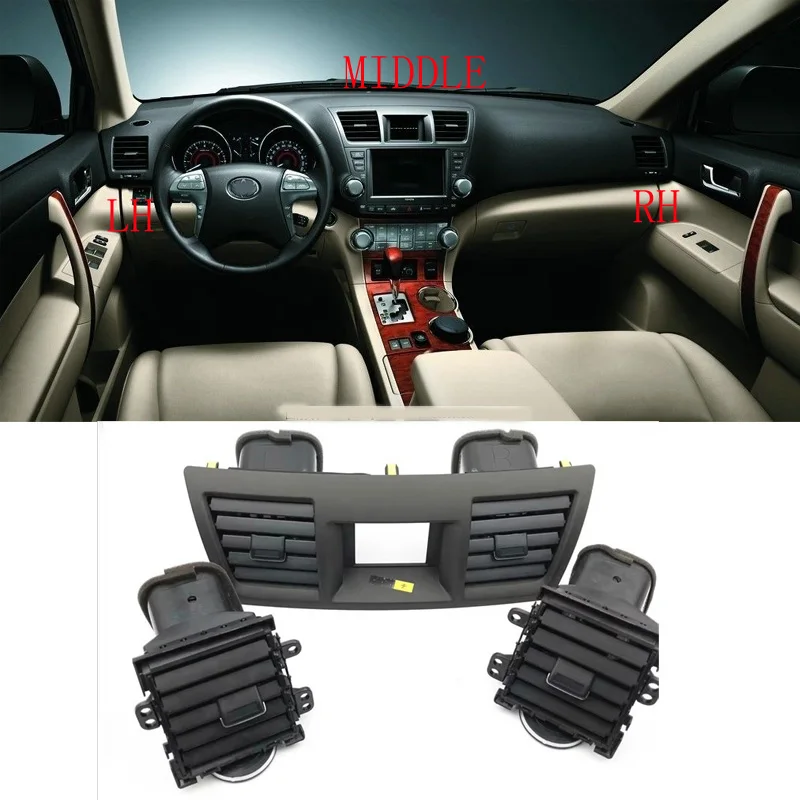 DashBoard Air Conditioner Outlet For Toyota Highlander 2009 2010 2011 2012 2013 2014 A/C Air Outlet Vents