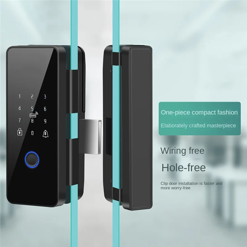 

A42Z-Водонепроницаемый Tuya Wi-Fi умный дверной замок с отпечатком пальца электронный замок для стеклянной двери