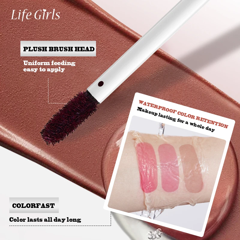 Life Girls Color Lock Lip Liner Lipgloss Peel-Off Lip Stain Waterdicht Langdurig en gemakkelijk aan te brengen Lipstick Lip Tint
