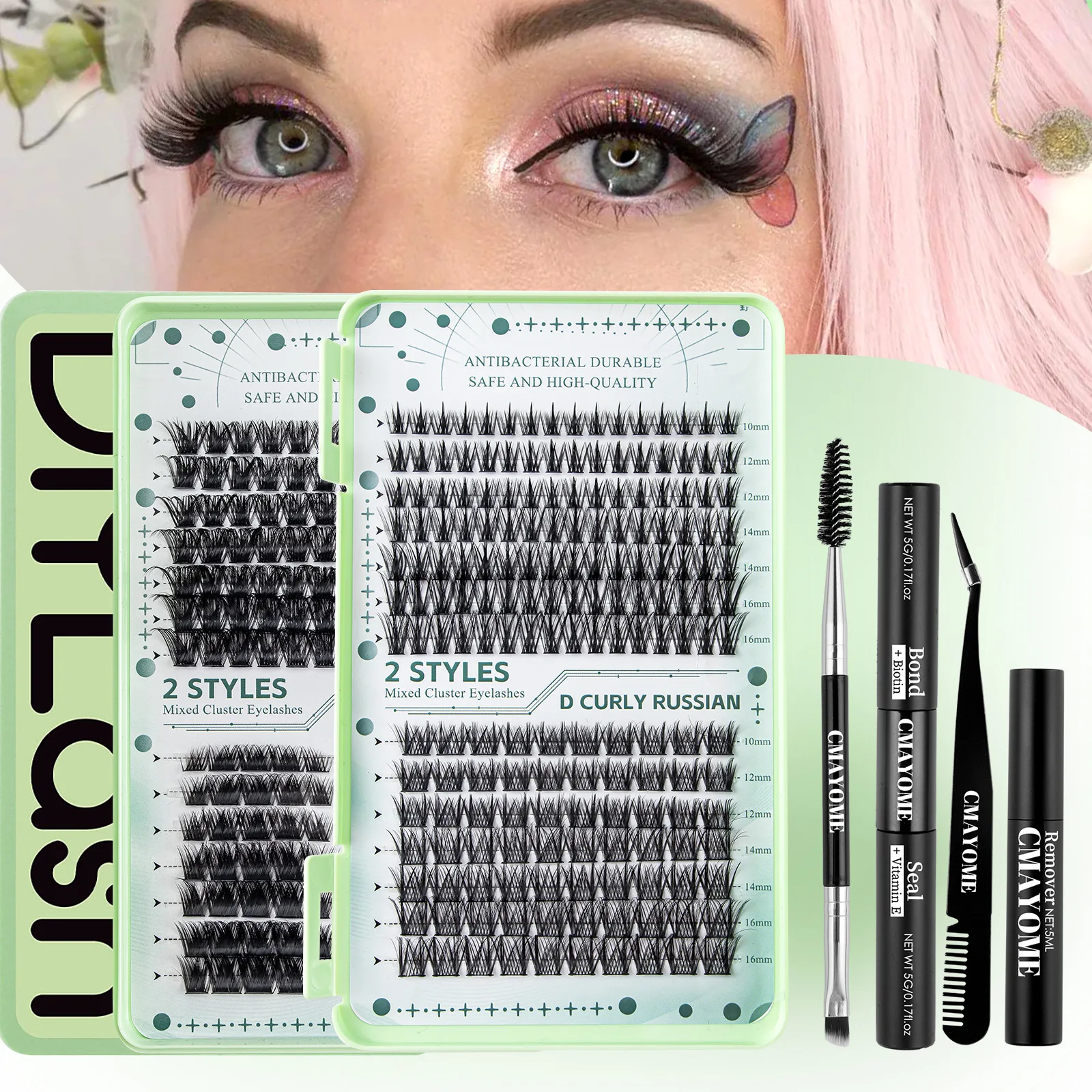 

Fox Cat Style DIY False Eyelashes Book Kit Large Capacity Mix Fake Eye Lashes for Make up Beauty Natural Thick Individual Lash