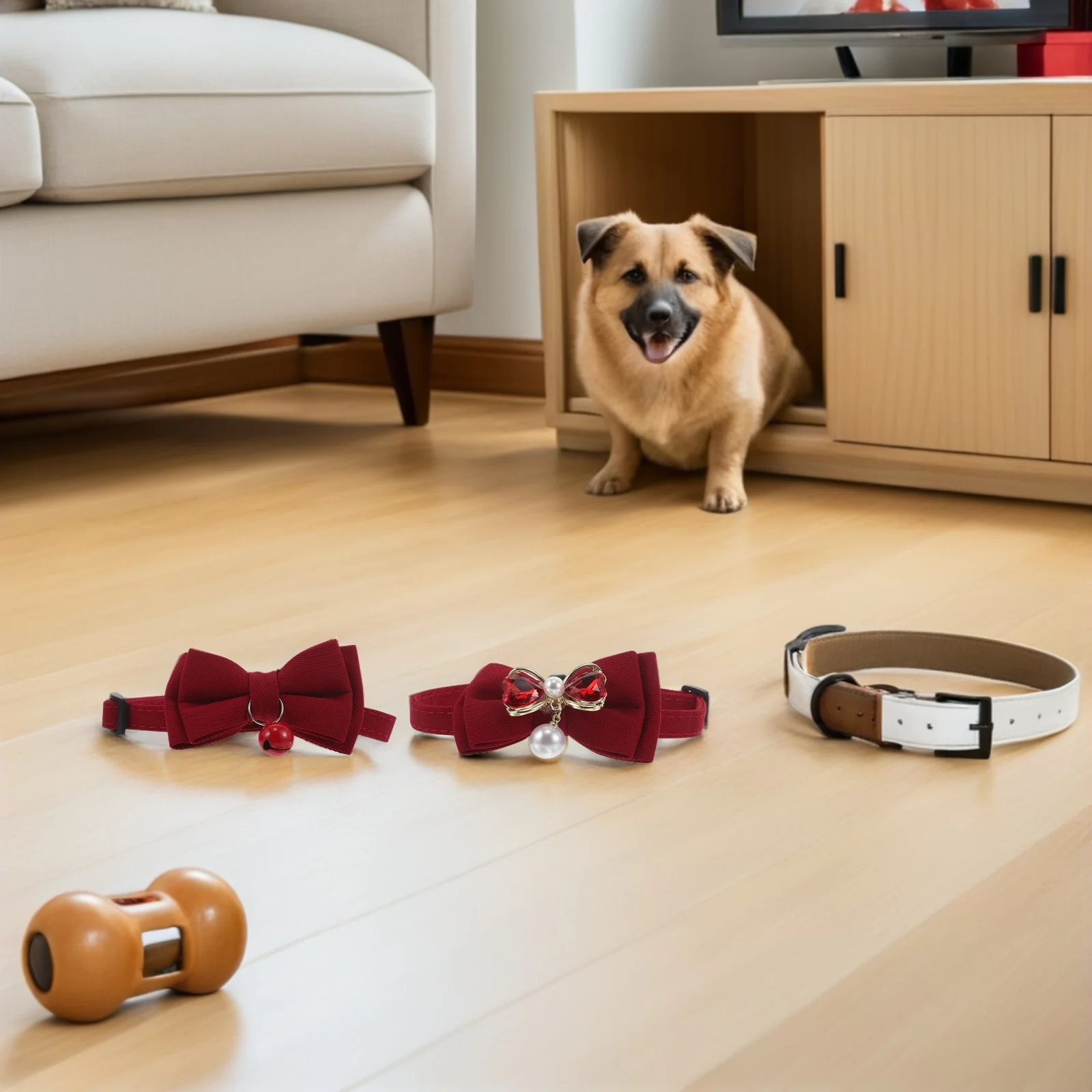 

4pcs Wedding Bowtie Bell Breakaway Adjustable Neck Collar For Cats Dogs Small Medium Large Red Pet Wedding Accessories Dog