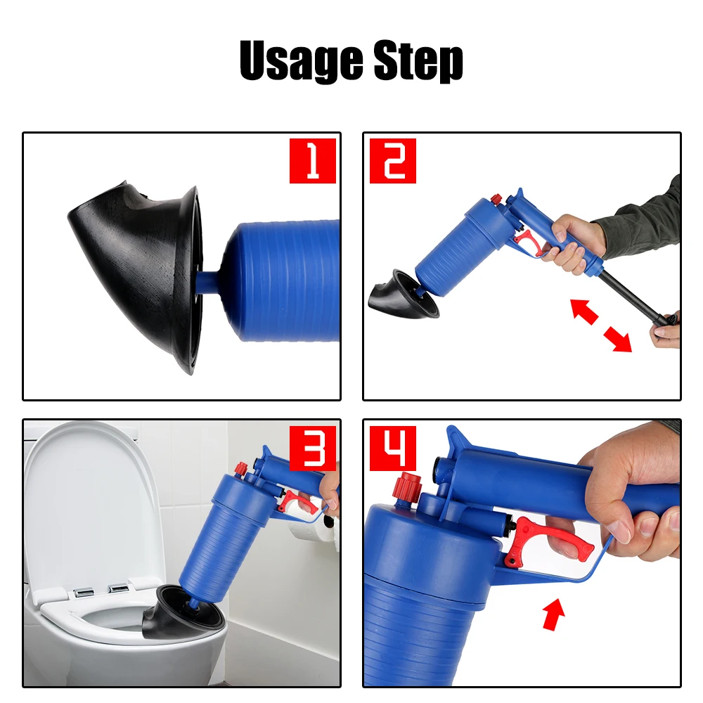 Sewer Sinks Basin Air Pump Pressure Unblocker Dredge Pipe Pipe Plunger Drain Cleaner Manual Pipeline Clogged Remover