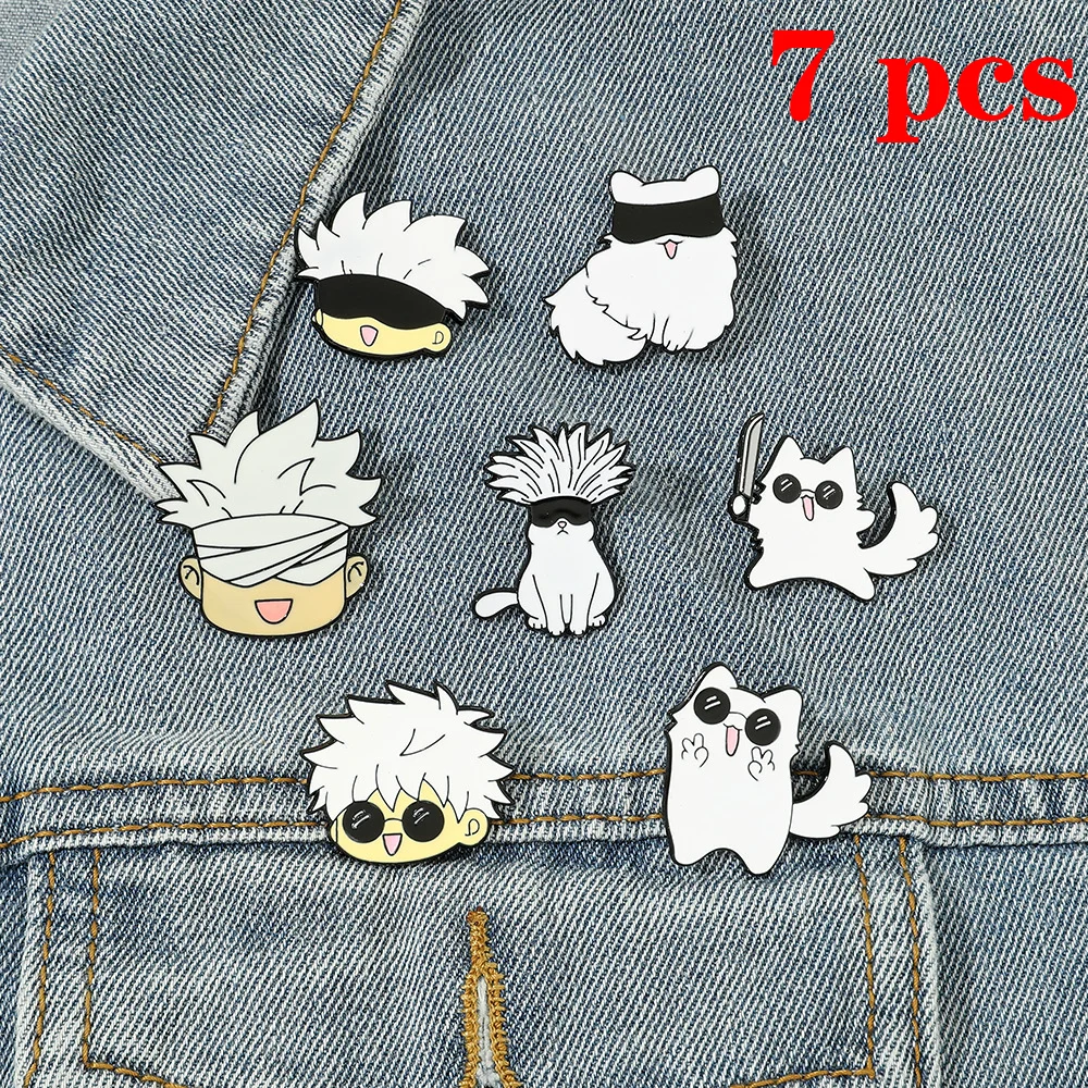 

Jujutsu Kaisen Enamel Pins Gojo Satoru Itadori Yuji Custom Brooches Lapel Badges Cartoon Funny Jewelry Gift for Friends Chibi