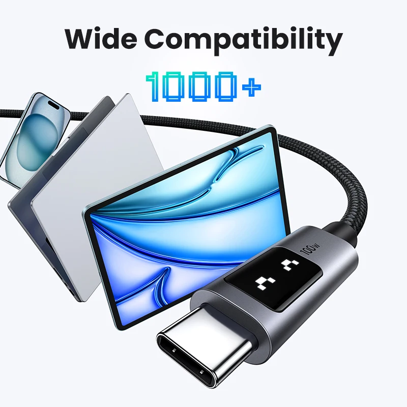 Cable UGREEN UNO PD100W carga rápida USB C para iPhone 17 16 15 tipo C a tipo C para Samsung Xiaomi MacBook 4