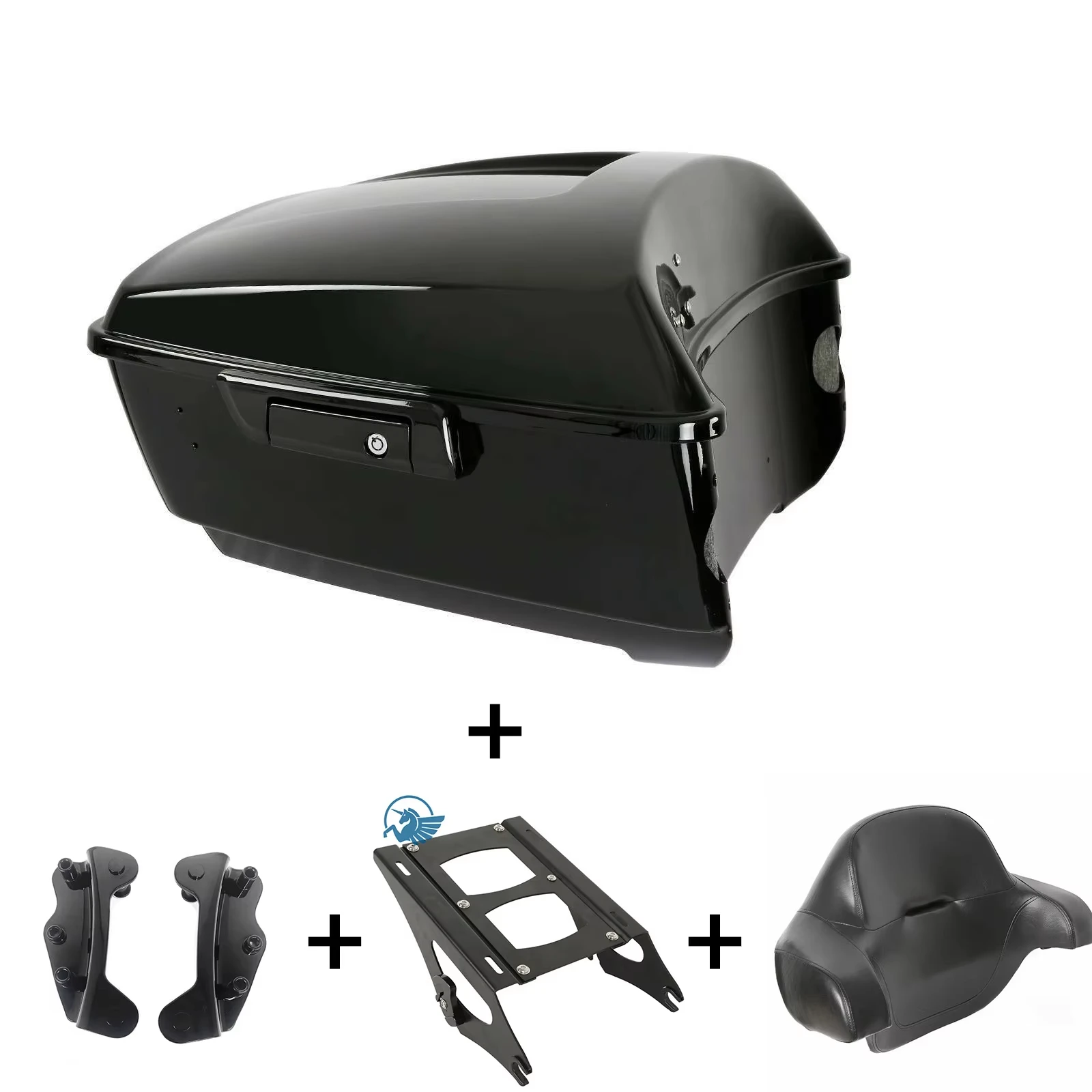 

For Harley Road King Street Glide Ultra Electra CVO 2009-2013 Motorcycle Waterproof ABS Tour Pack Pak Top Tail Box