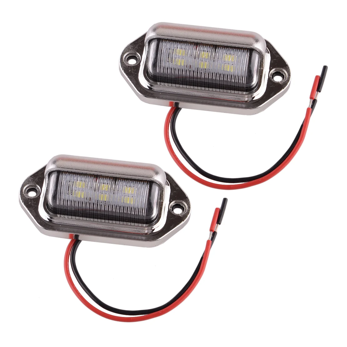 2Pcs 12V-24V Waterproof LED Deck Courtesy Stern Transom License Number Plate Light for Marine Boat Trailer Motorcycle Car Truck