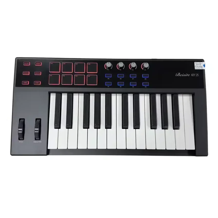 

Beisite Portable USB MIDI Keyboard Controller 25 Keys Drum Pad Beat Maker Digital Piano Organ Music Keyboard China Factory