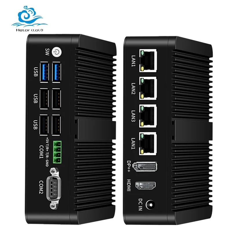 4LAN2COM Industrial Mini PC Inter N100 DDR4 Support Windows10/11 LINUX with 4xUSB2.0 2xUSB3.0 1xHDMI2.0 Router Pfense Computer