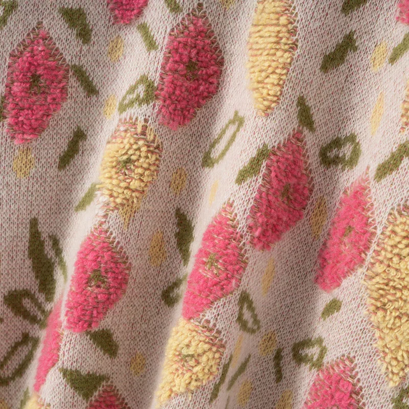 Korean Style Autumn Winter Women's 100% Cashmere Sweater Round Neck Pullover with Stereo Flower Pattern Casual Daily Knitwear