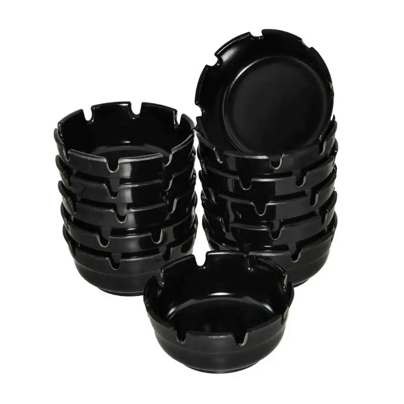 Plastic Round Portable Ashtray 8 Slot Cigarette Holder 1/3Pcs Odorless Ash Tray for Indoor Outdoor Restaurant Camping Use
