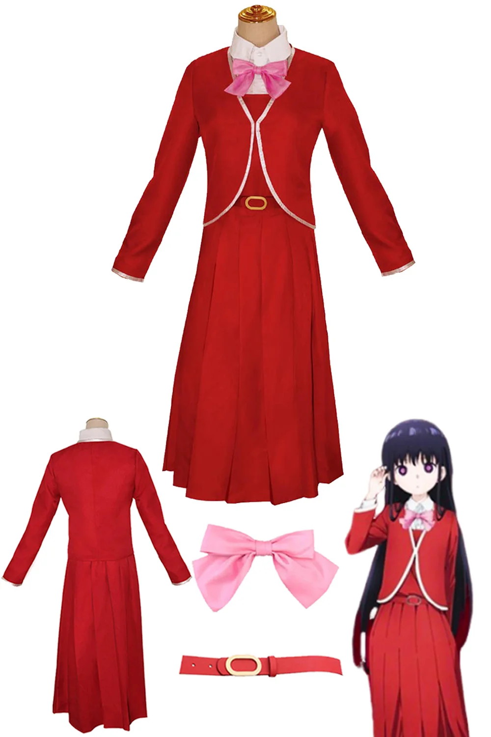 Oto Adashino Cosplay Costume da donna Anime misterioso Cosplay sparenze abiti da gioco con fiocco copricapo cintura vestito di Halloween