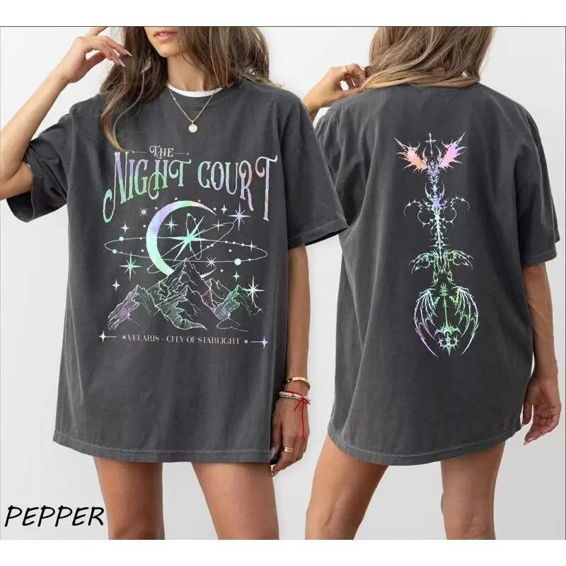 Velaris The Night Court Acotar 2-сторонняя удобная футболка цвета мечты с внутренним кругом