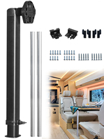 Adjustable Table Leg Kit, 20-30 Inches Telescoping Legs with 2 Slide Rails, Aluminum Folding Support for RVs, Trailers & Campers