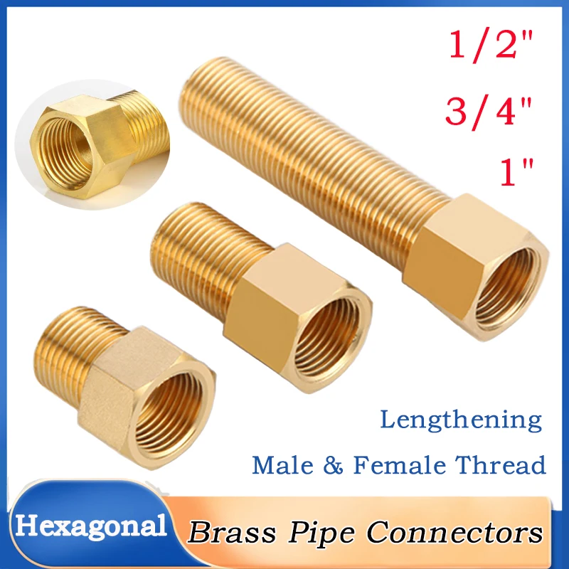 

1PCS 1/2" 3/4" 1"Female/Male Threaded Brass Hexagonal Bushing Reducer Copper Pipe Fitting Water Gas Adapter Connector