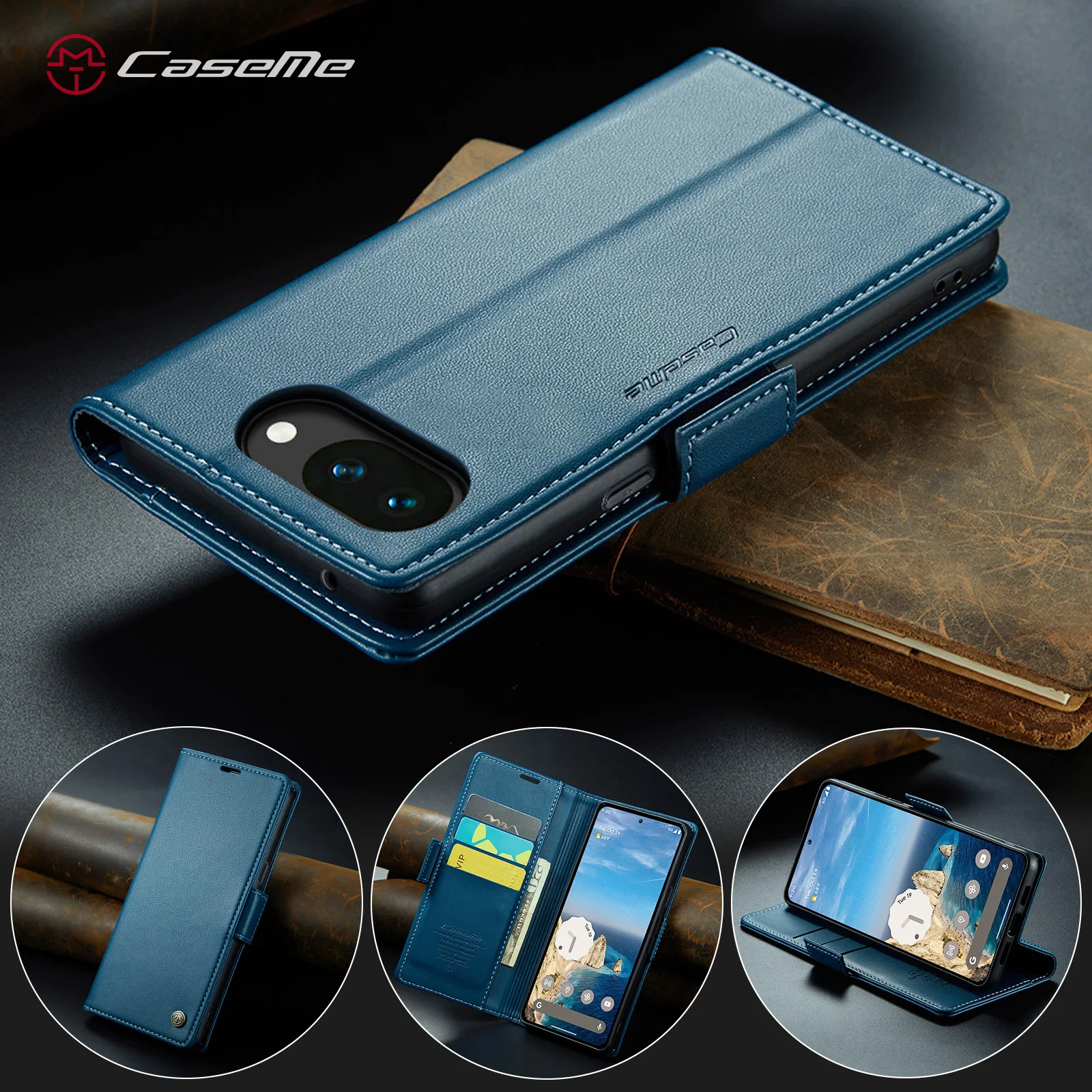 

Caseme-023 For Google 10A, Wallet Case Book Flip Leather Card Pocket Money Bag Pouch Magnetic Phone Full Cover Protector Shell