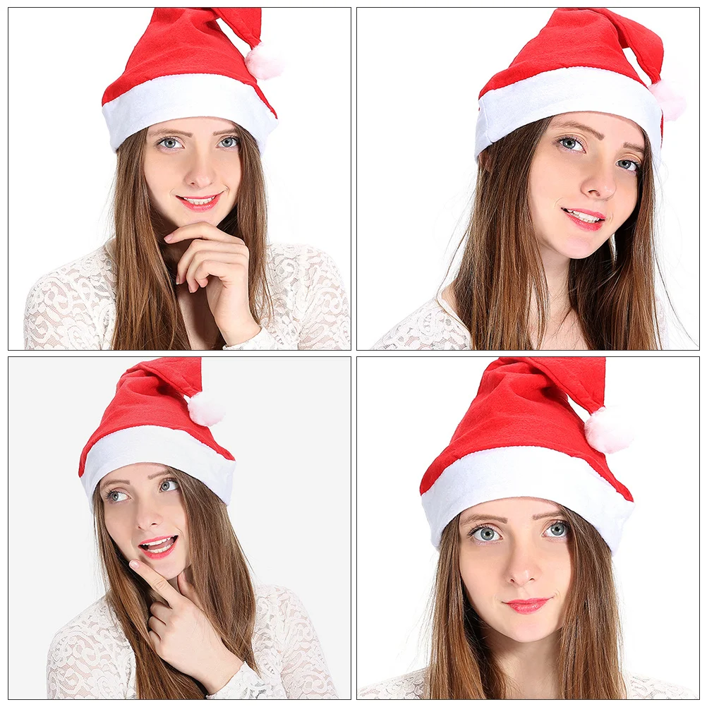 

8Pcs Christmas Santa Hat Holiday Event Props for Adults Festive Party Hat Reusable Winter Warm Costume Decoration