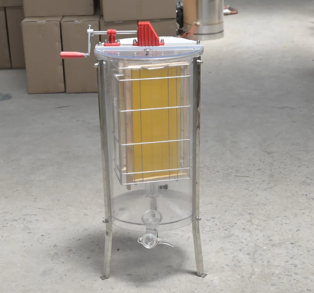 2 Frames Clear Plexiglass Acrylic Material Honey Centrifugal Honey Extractor  Machine