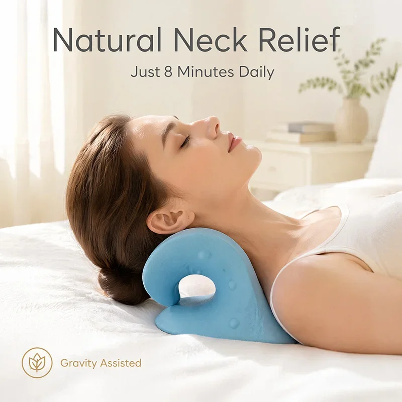 Neck Stretcher Shoulder Massage Cervical Spine Stretch Gravity Muscle Relaxation Traction Pillow Relieve Pain Spine Correction