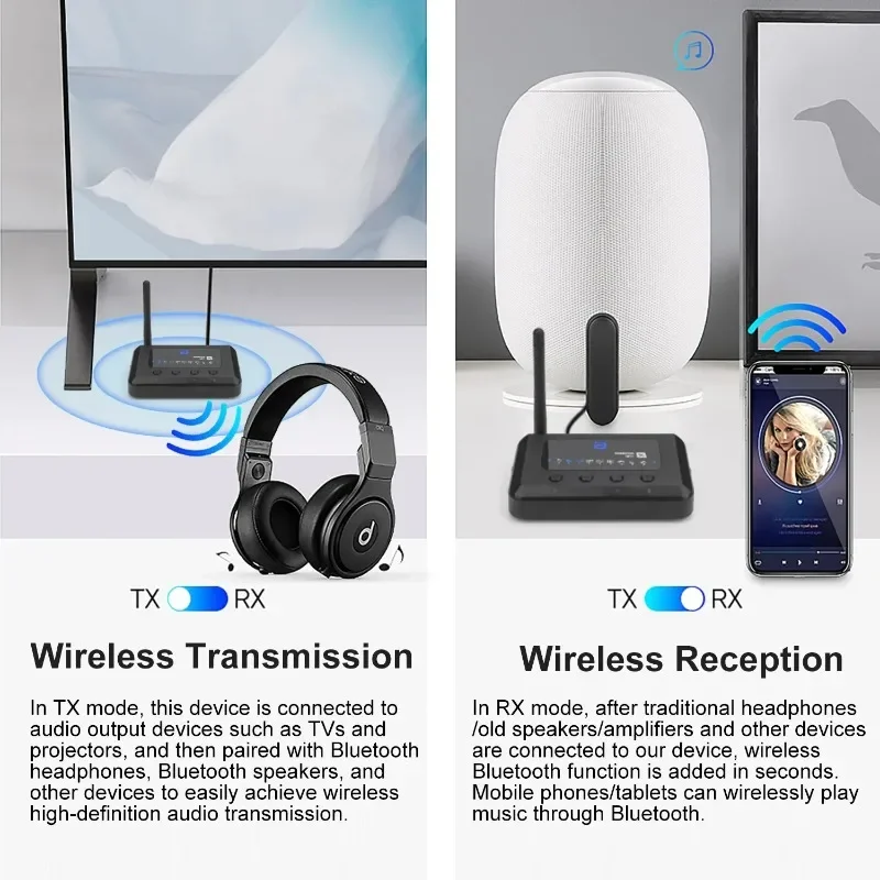 

AYINO MR265 Bluetooth 5.2 2in1 AptX-Adaptive HD Audio Receiver Transmitter Adapter Fiber Coaxial Bypass QCC Lossless Low Latency