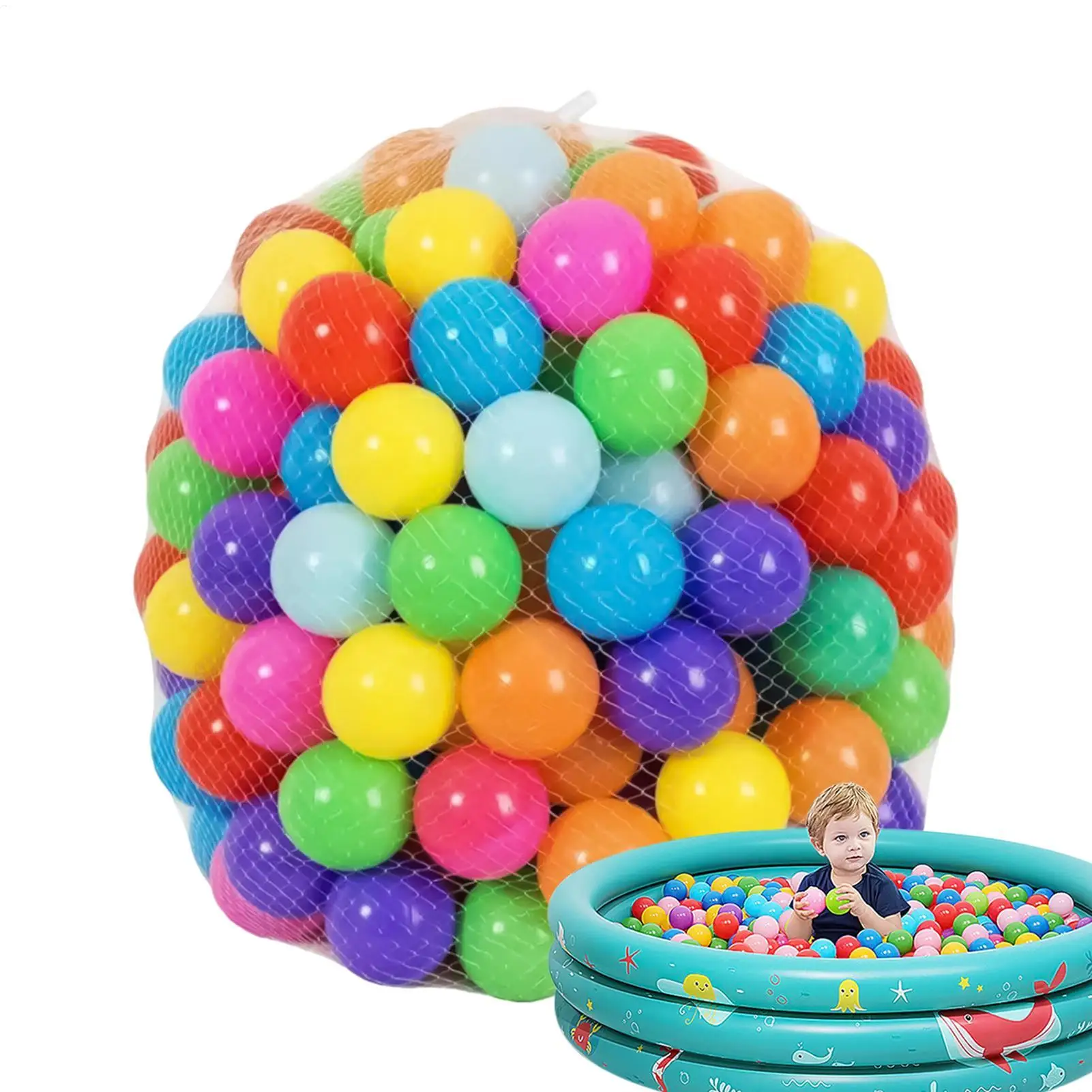 Crianças bola pit brinquedos crianças jogar pit bolas coloridas 50 peças cores vibrantes engrossado aperto-acessórios de treinamento para crianças meninos