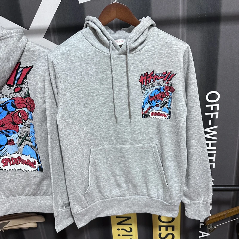 Miniso homem-aranha padrão hoodies outono inverno nova mulher e moletom com capuz casal pulôver moletom casual roupas