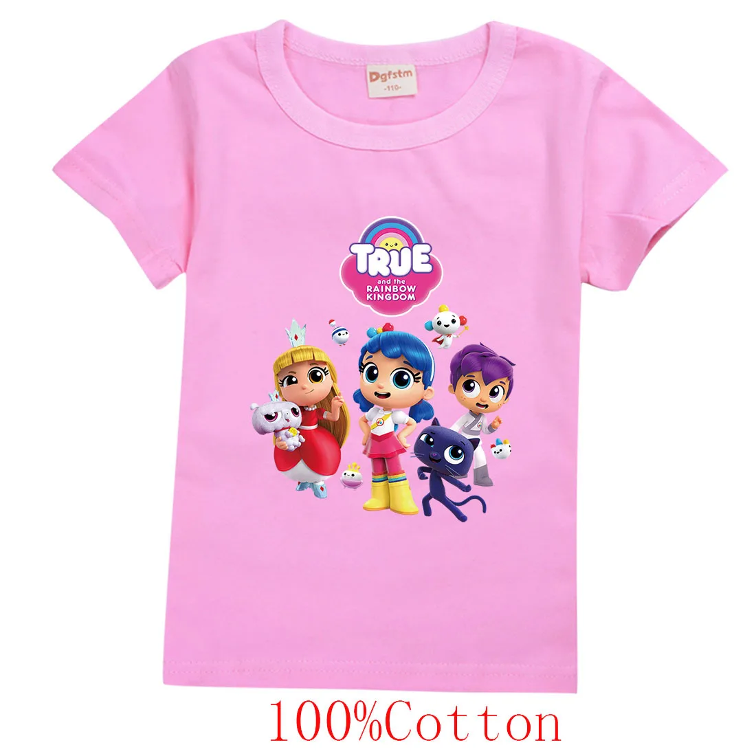 True and The Rainbow Kingdom T Shirt Kids 100% Cotton Short Sleeve T-shirt Baby Girls Tshirt Baby Boys Summer Fashion Clothes