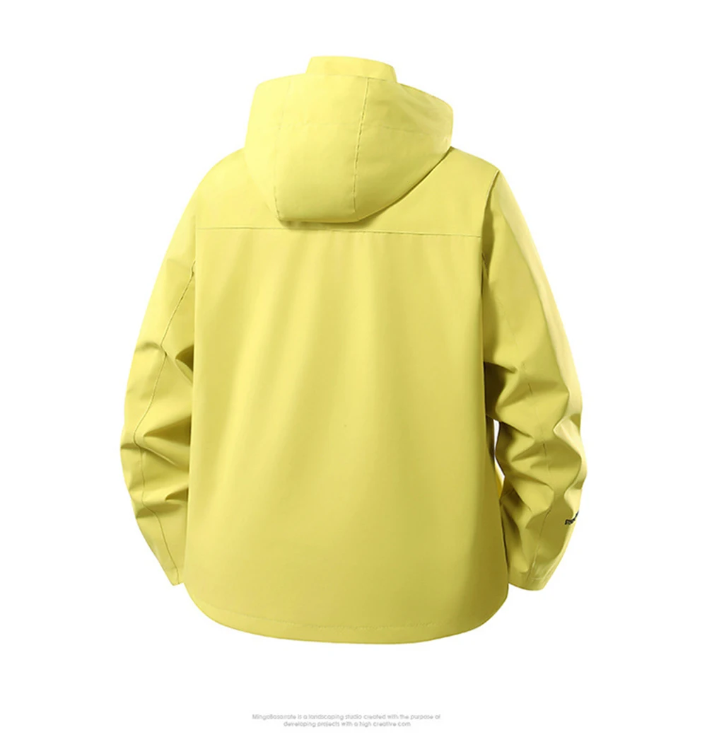 Men's Outdoor Windbreaker Jacket High-Quality Waterproof Detachable Hoodie Mountaineering Single Layer Zip Up Hardshell Jacket