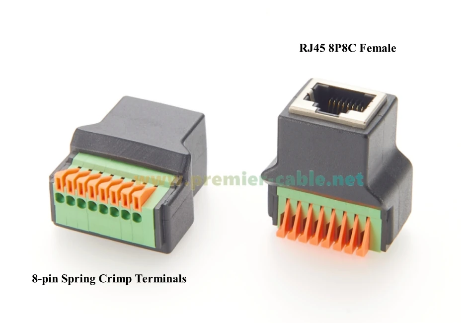 RJ45-Buchse, Breakout-Board, lötfrei, RJ45-Ethernet auf 8-polige Schnellverdrahtung, RJ45 8P8C, Federpress-Terminal, Crimp-Adapter-Extender – Detail 4