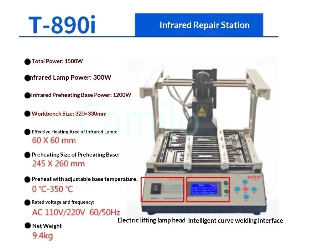 Infrared BGA Rework Station PID Temp Control Intelligent Curve Heating IC Soldering Desoldering Tool  T-890/T-890i