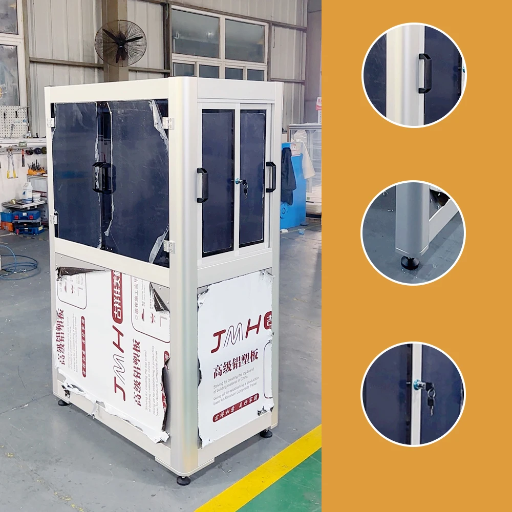 Aluminum profile equipment shield with weather-resistant coating for outdoor industrial equipment