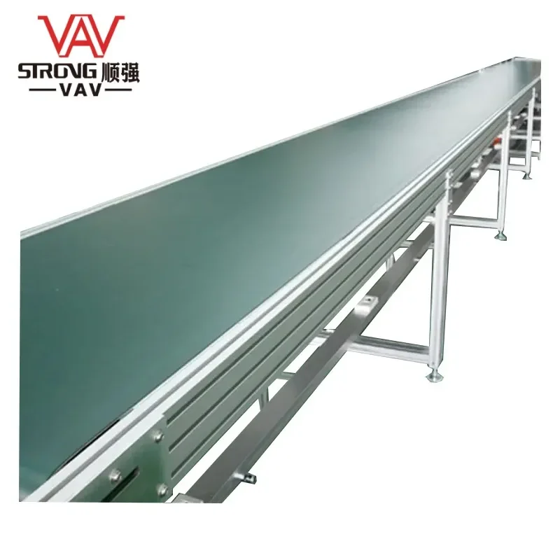 Chinese Factory Flat Belt Conveyor Factory Customization Green PVC Belt Conveyor System Design Food Grade White Belt Conveyor