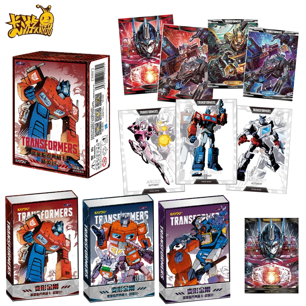 KAYOU Transformers Energy Critical Collection Card Elite Pack Collection, Artículos Originales de Anime, Bumblebee Optimus Prime