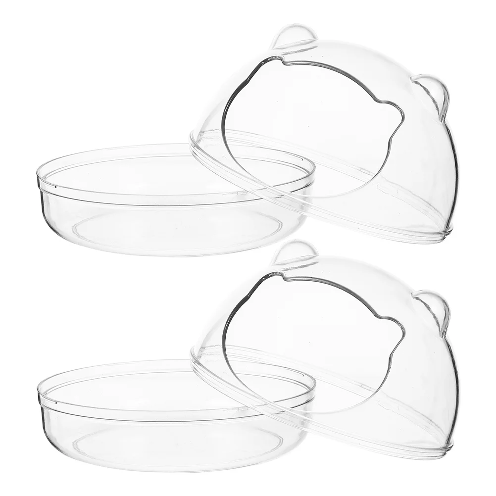 

2Pcs Plastic Hamster Bath Box Sand Bathroom Anti-Skid Stable Smooth Edges Transparent Design Small Pet Supplies