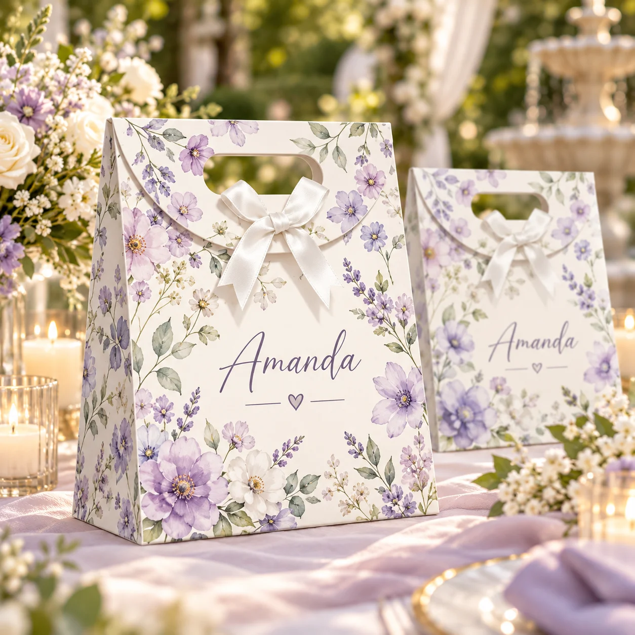 Personalized Christmas canvas gift bags featuring initials, names, portraits, patterns, photos, and more.