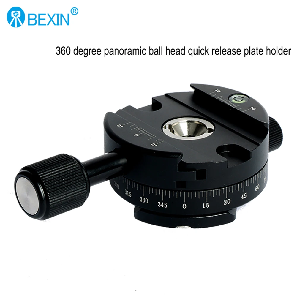 BEXIN 360° Tripod Head Camera Quick Release Clamp Panoramic Shooting Clamp Compatible with RRS/Arca-Swiss Quick Release Plate