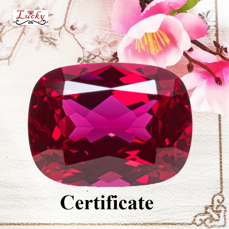 

Lab Grown Ruby Red Color Cushion Shape VVS1 Charms Beads for DIY Jewelry Making Pendant Materials Selectable AGL Certificate