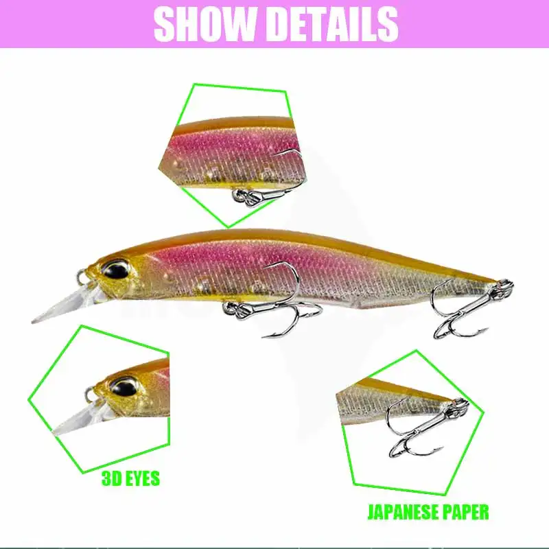 Fishing Lure Minnow 8g 17g Floating Suspend Water Jerkbait Wobblers Peche Accessoire Seabass Fish Isca Artificial Leurre Tackle